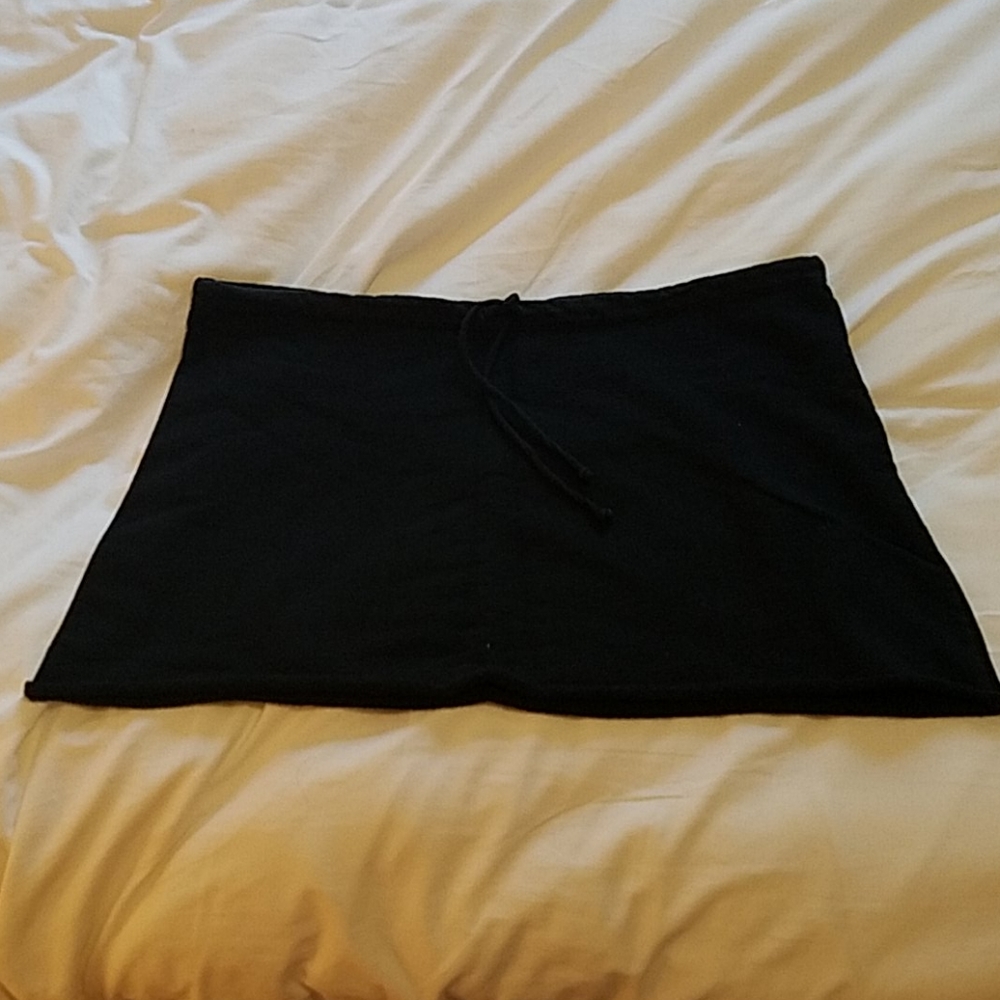 Black drawstring miniskirt